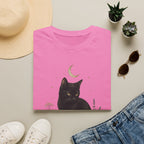 Black cat Moon Turned T-Shirt