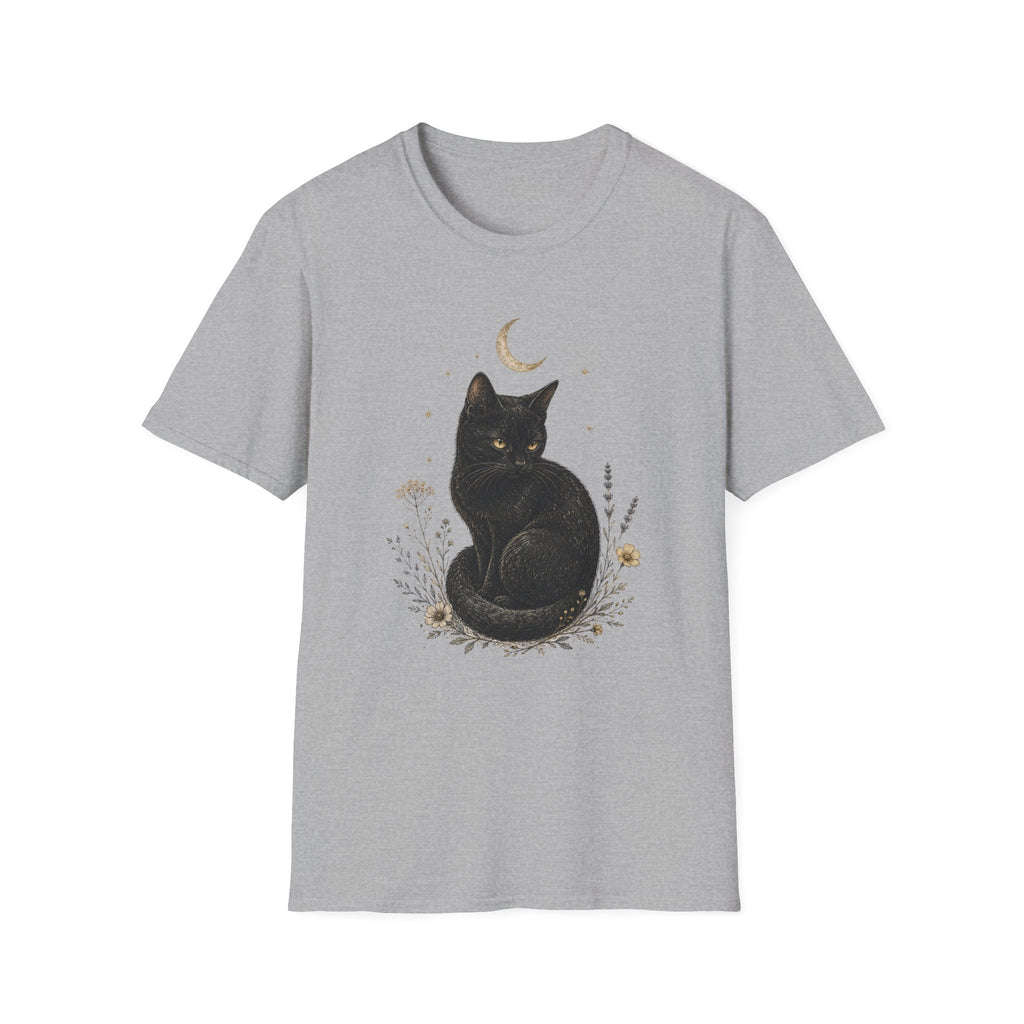 Black cat Moon Turned T-Shirt