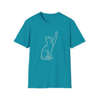 Cat Line Art White T-Shirt