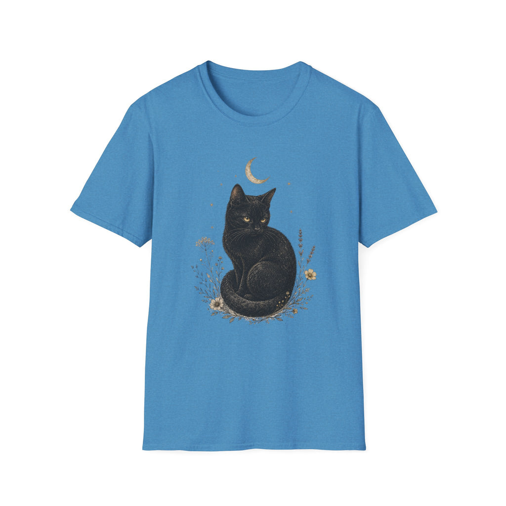 Black cat Moon Turned T-Shirt