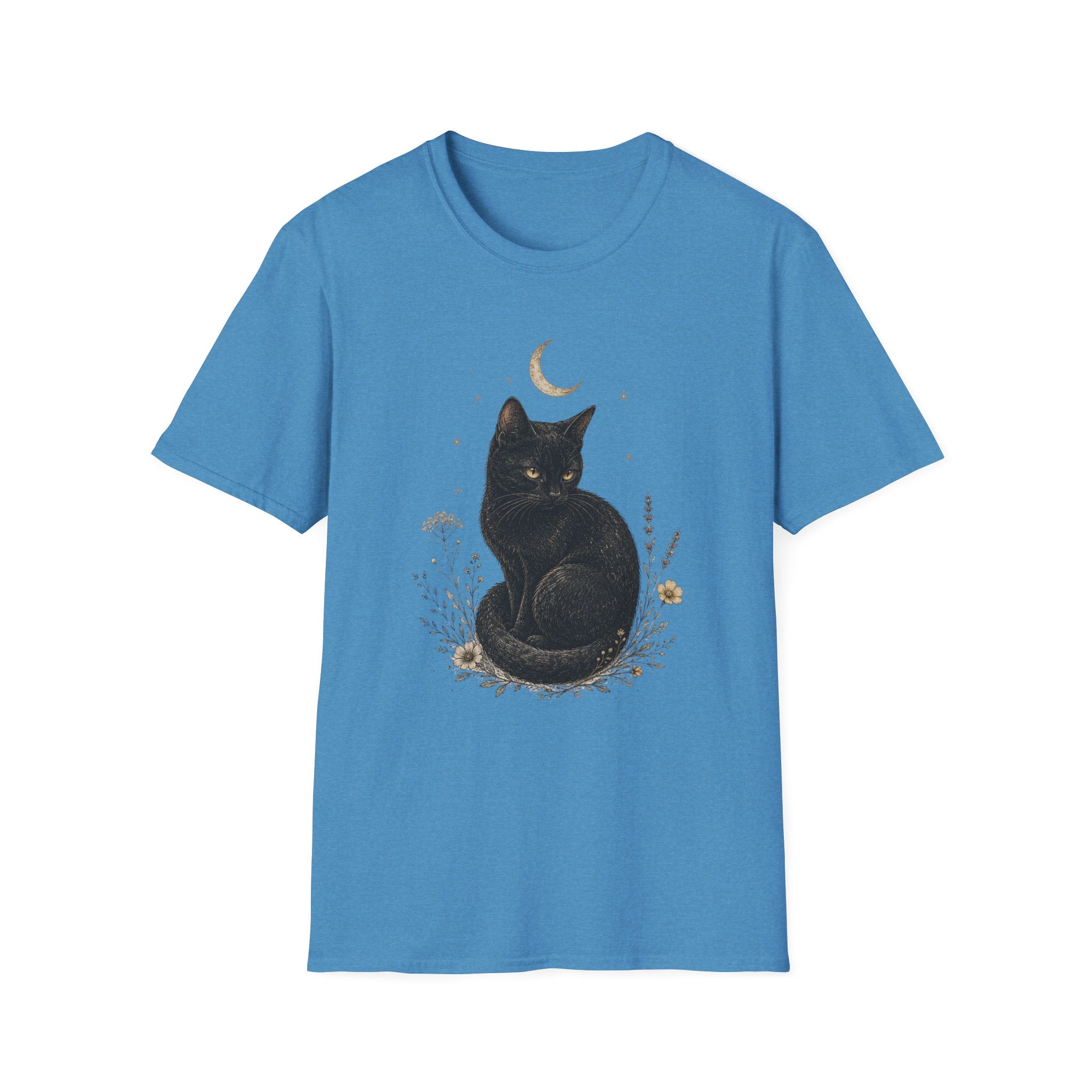Black cat Moon Turned T-Shirt