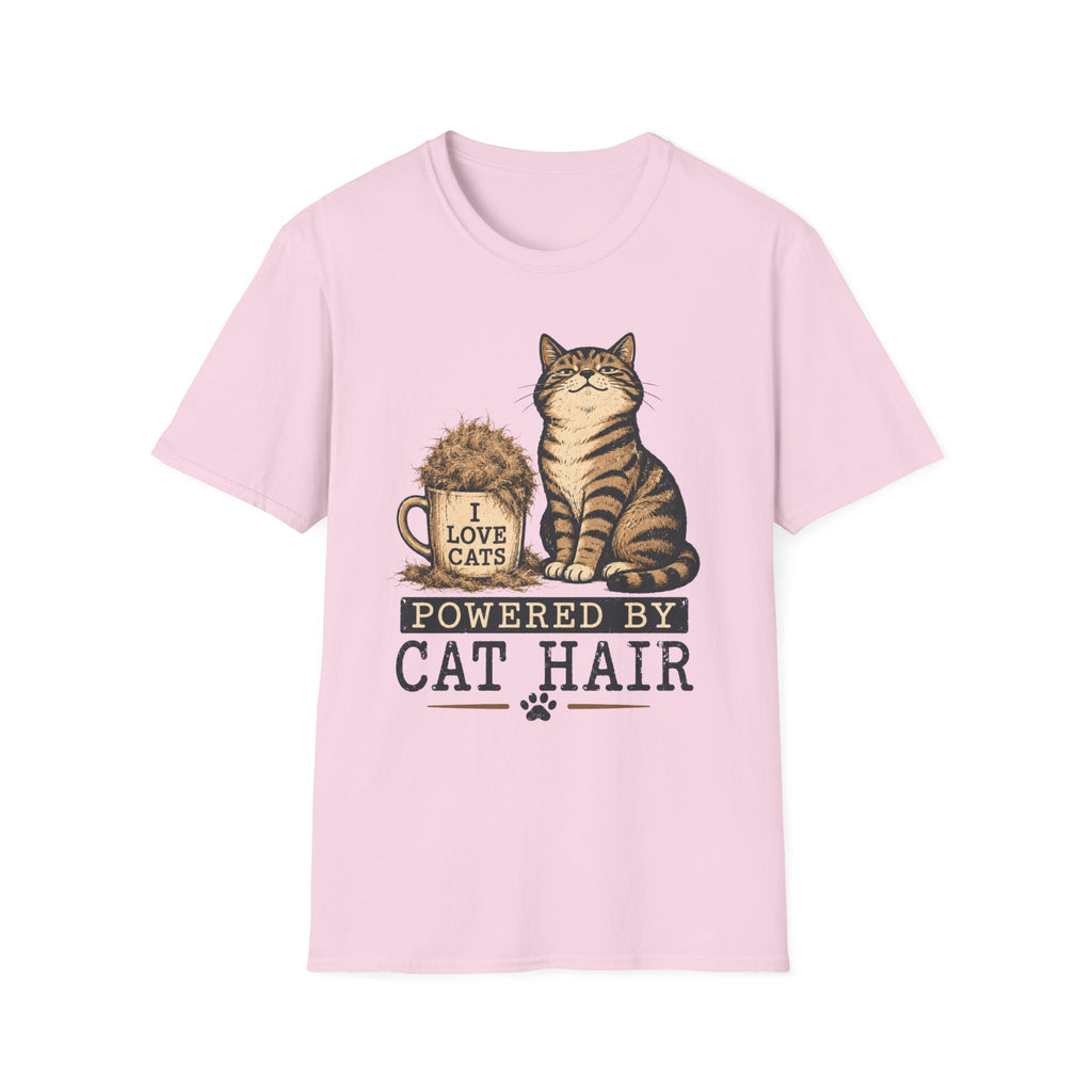 Powered By cat Hair-T-Shirt