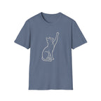 Cat Line Art White T-Shirt