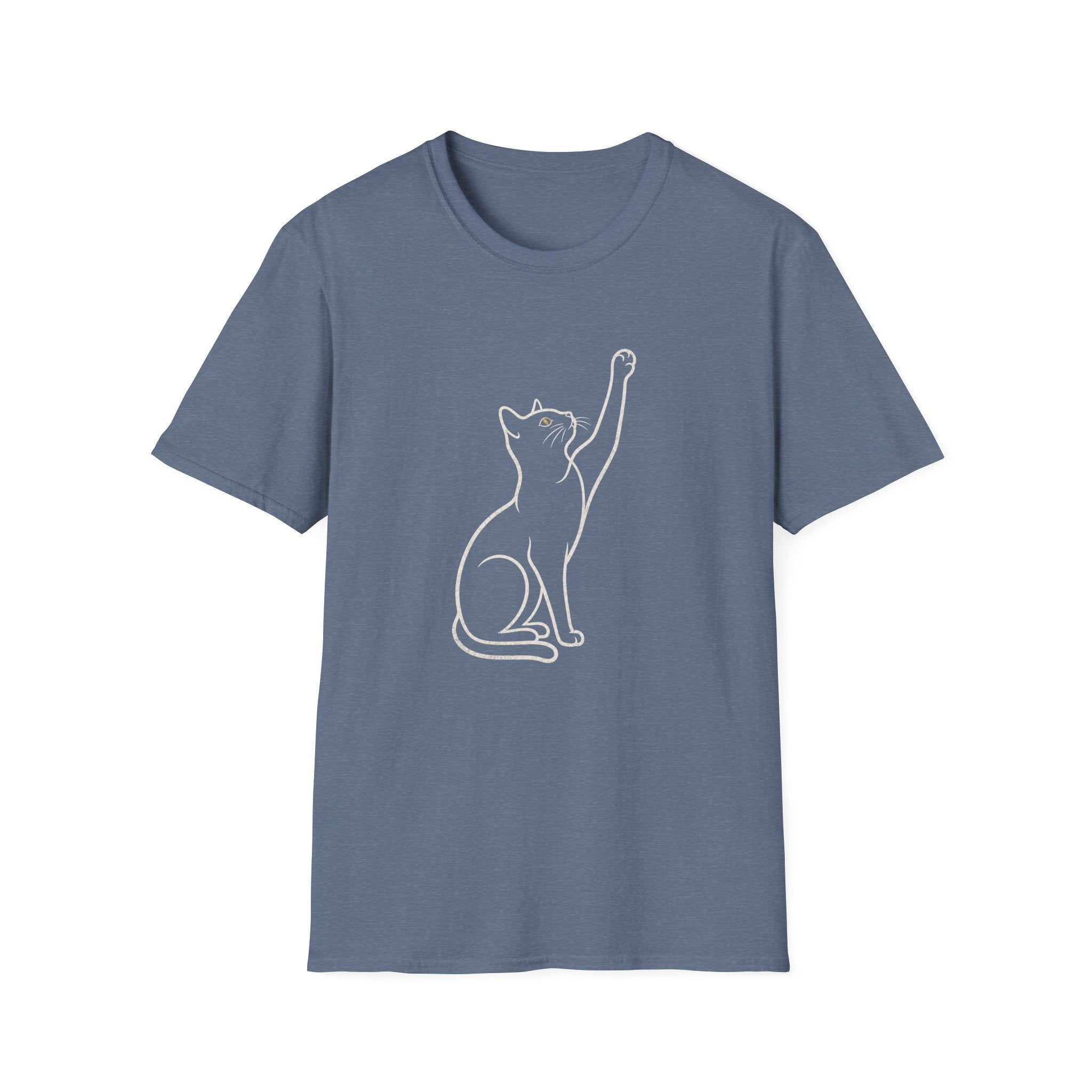 Cat Line Art White T-Shirt