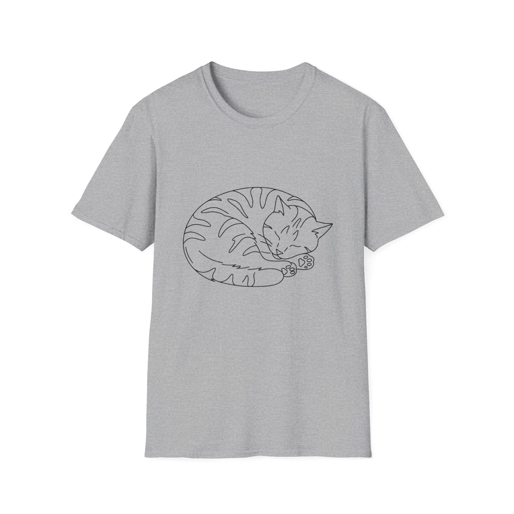 Cat Outline Black T-Shirt