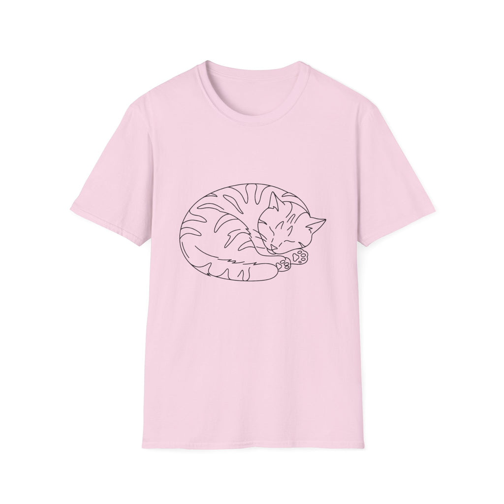 Cat Outline Black T-Shirt