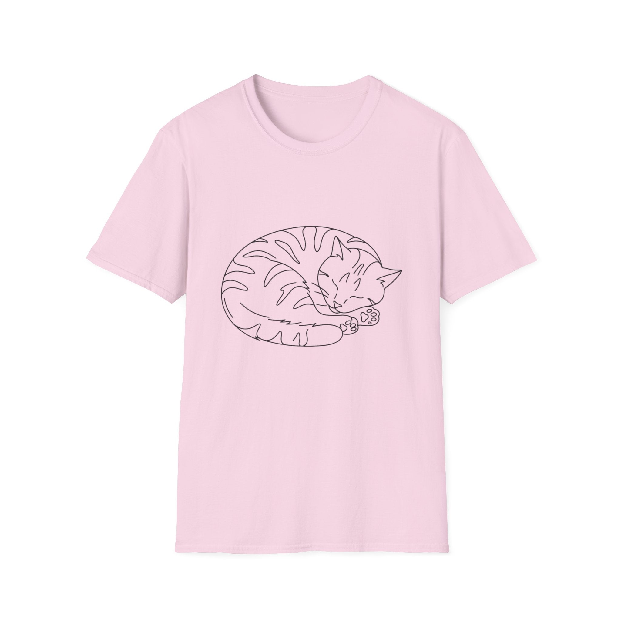 Cat Outline Black T-Shirt