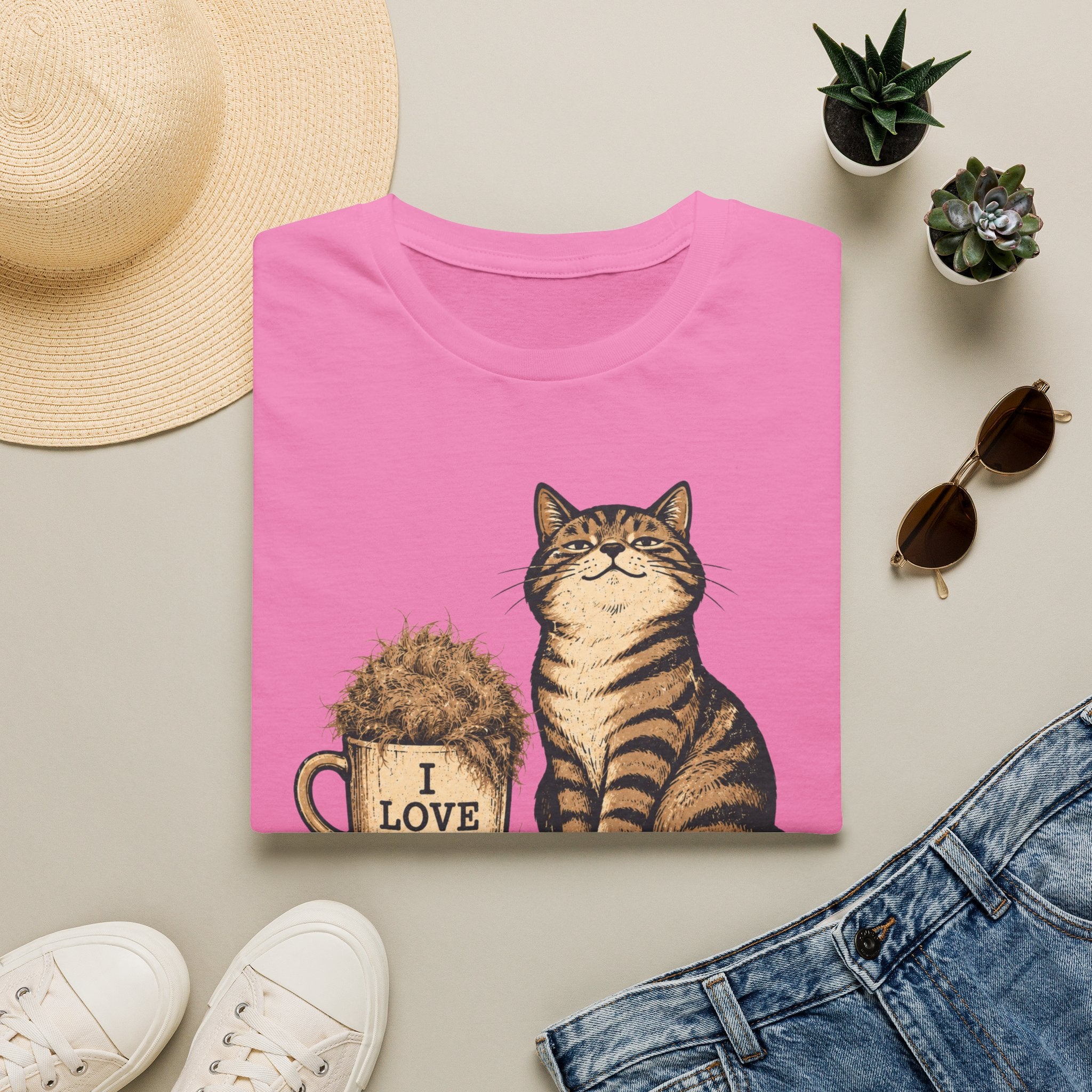 Powered By cat Hair-T-Shirt