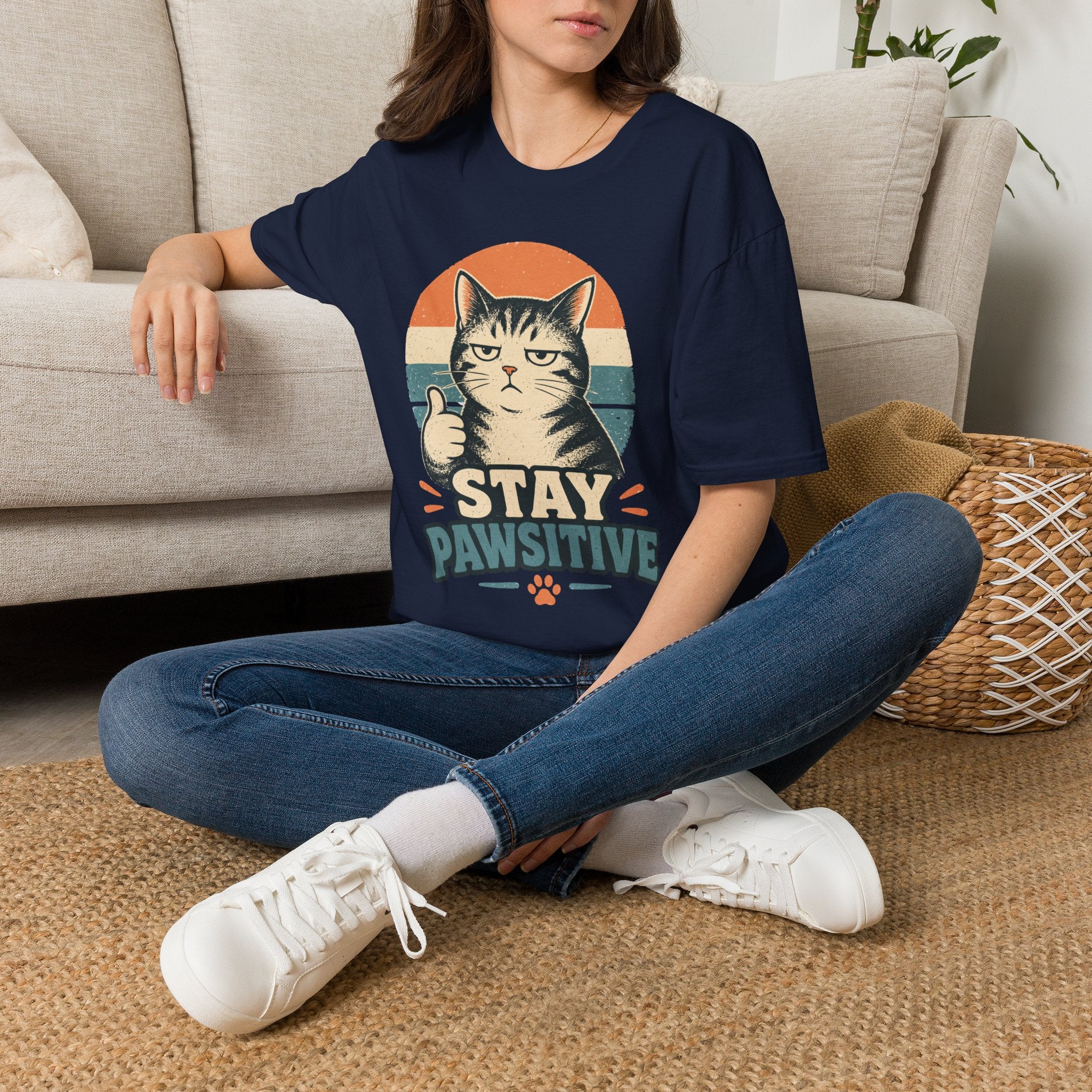 Stay Pawsitive-T-Shirt