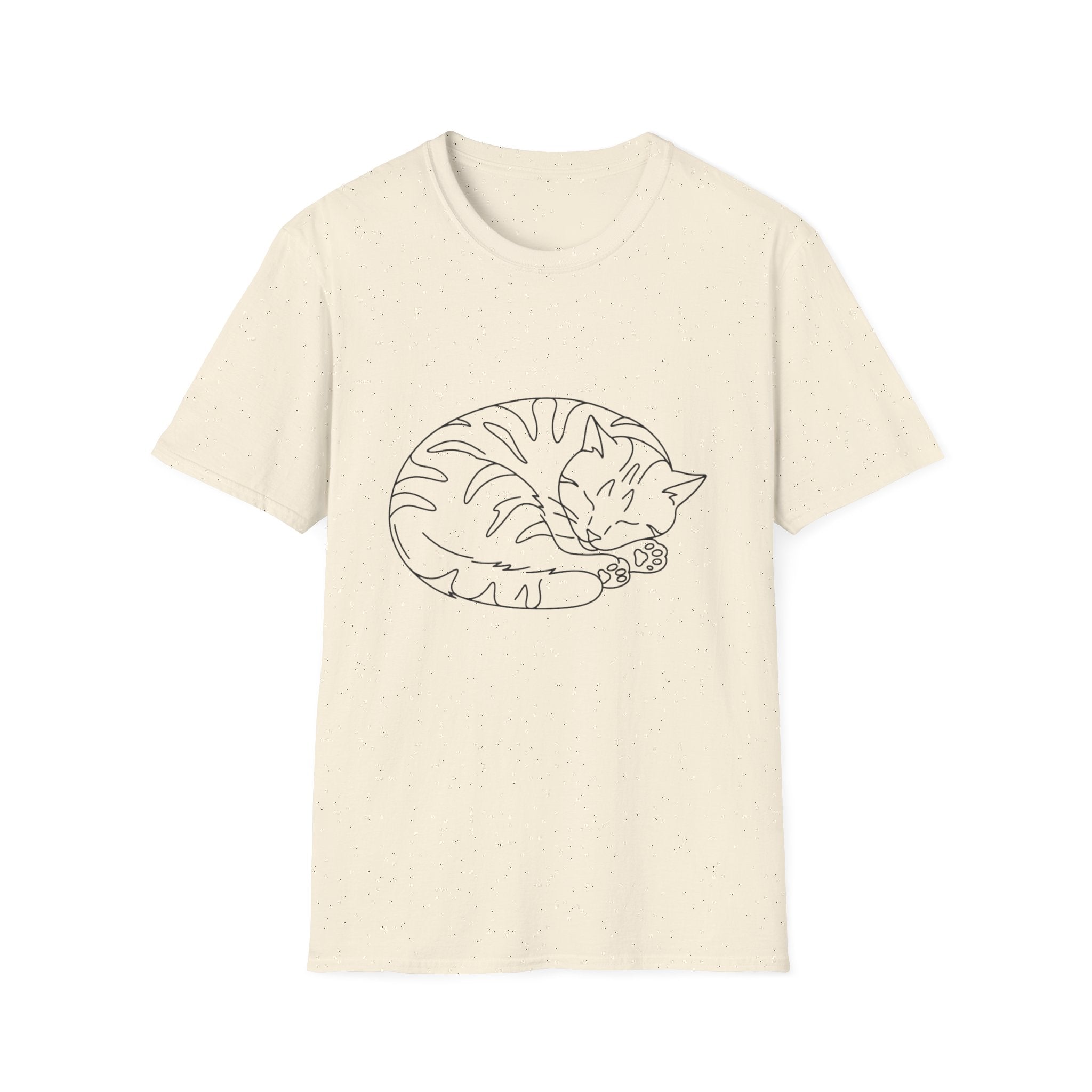 Cat Outline Black T-Shirt