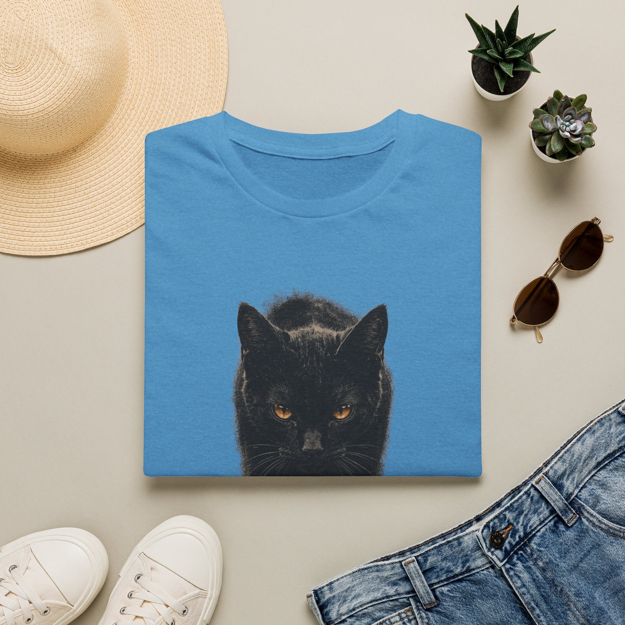 Black cat walking T-Shirt