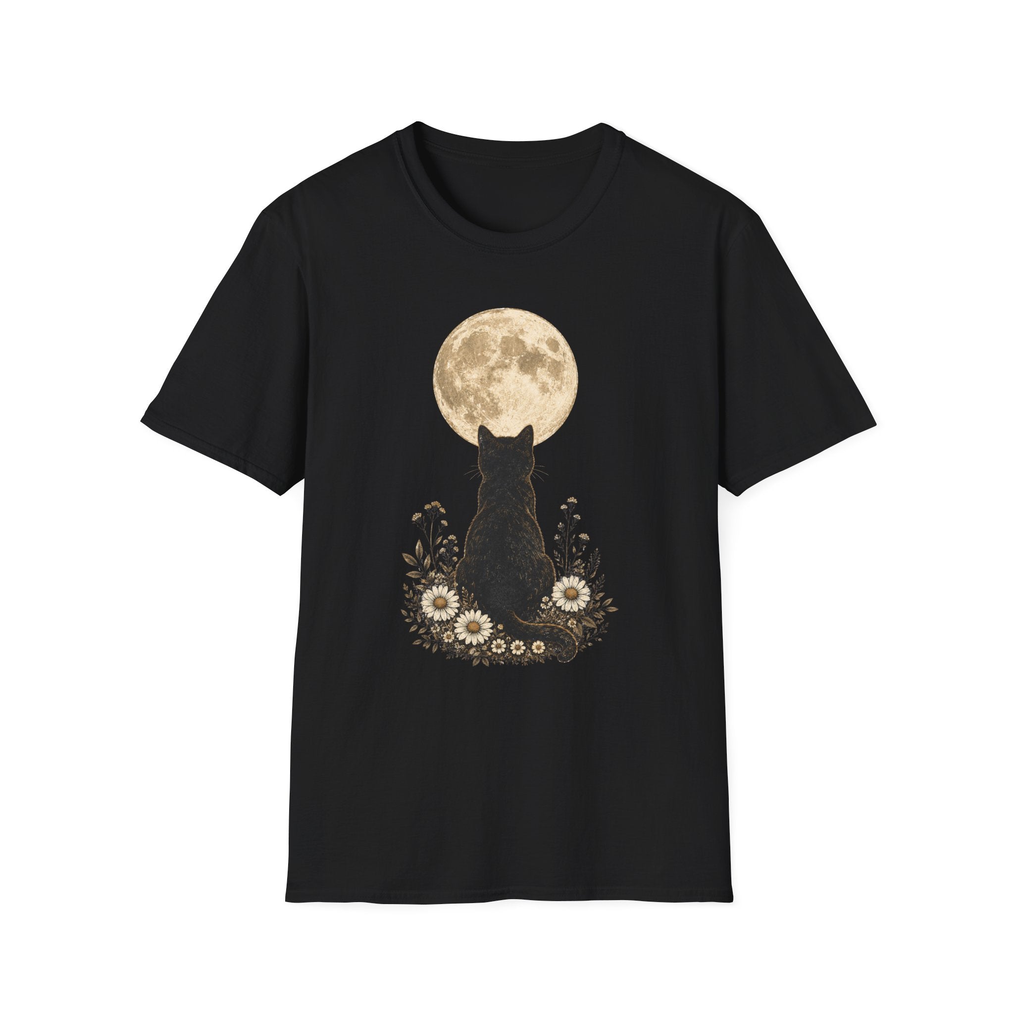 Black cat Moon T-Shirt