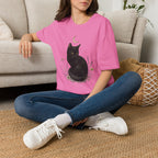 Black cat Moon Turned T-Shirt