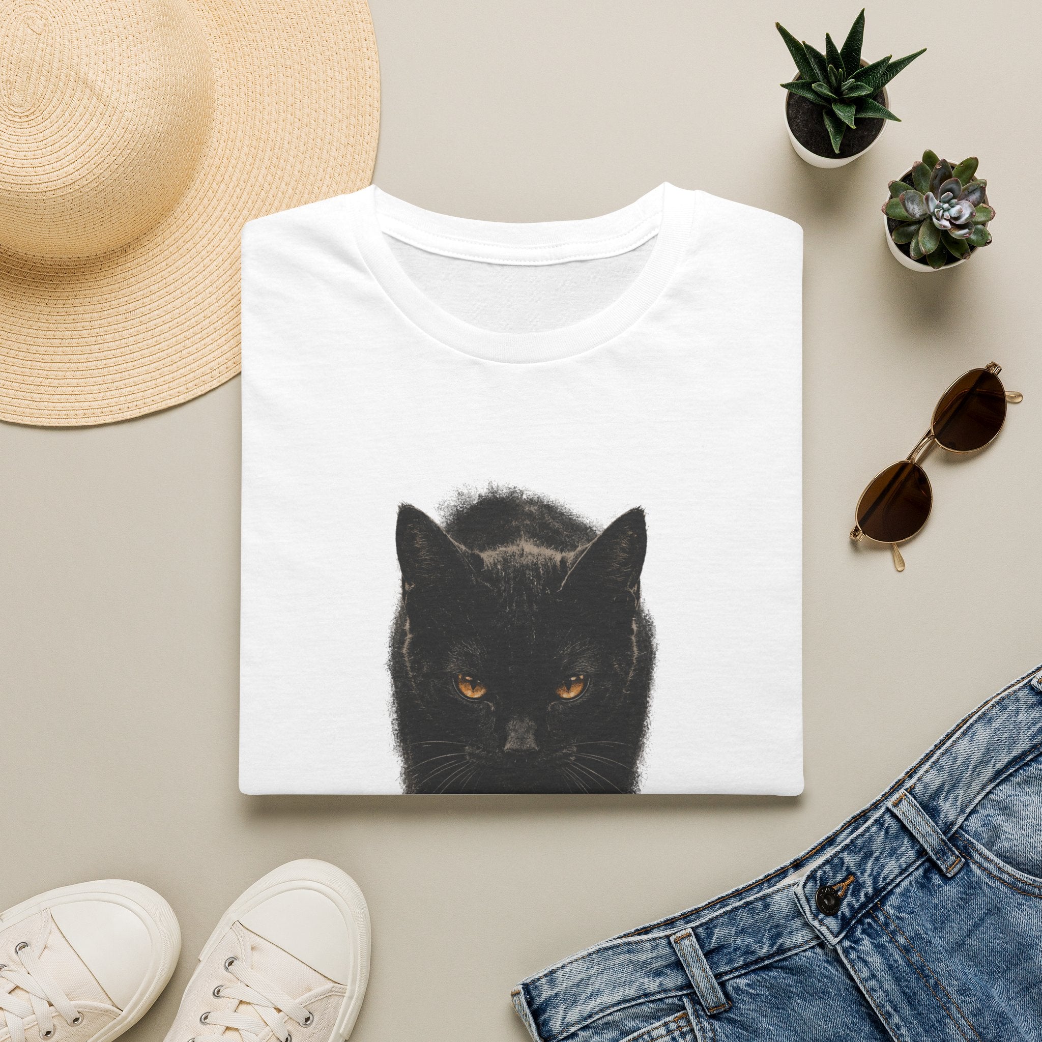 Black cat walking T-Shirt