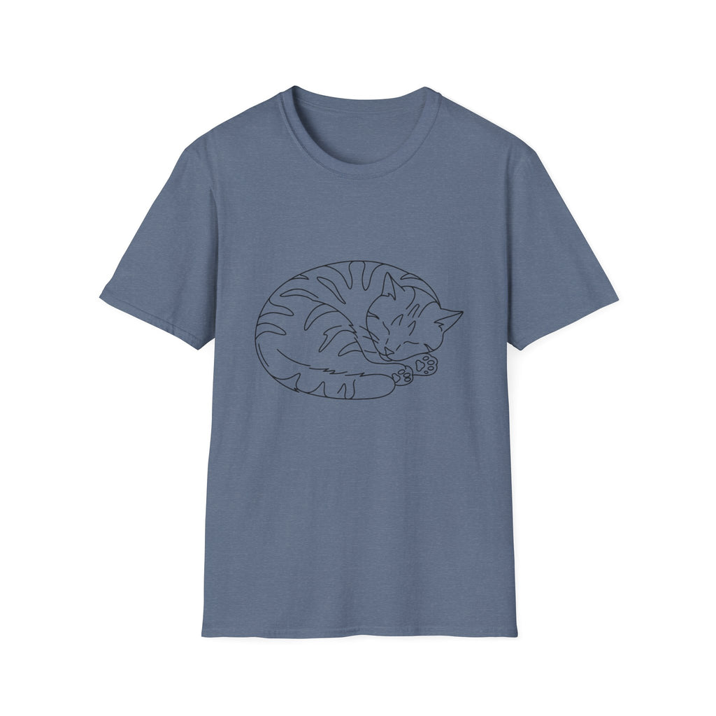 Cat Outline Black T-Shirt