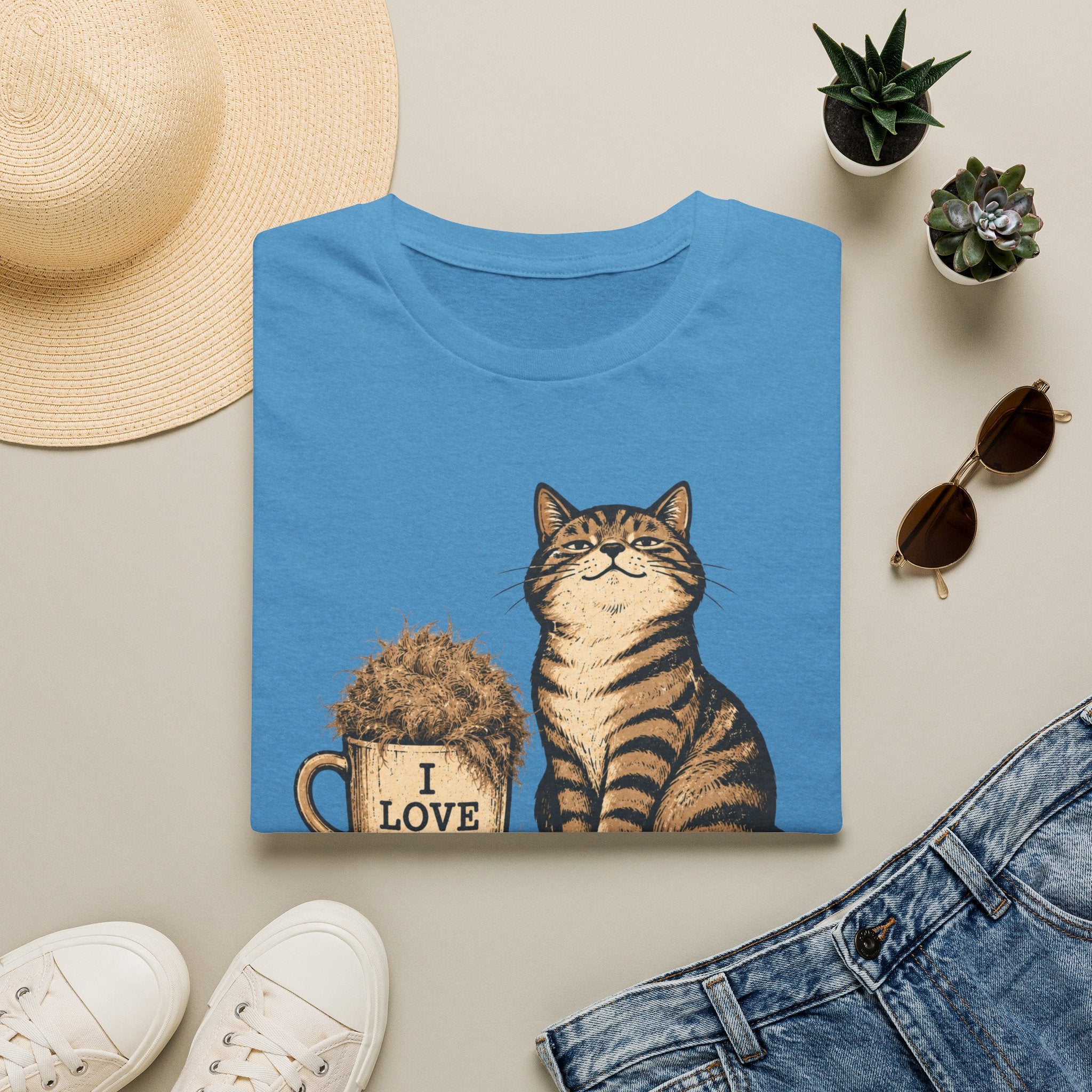 Powered By cat Hair-T-Shirt