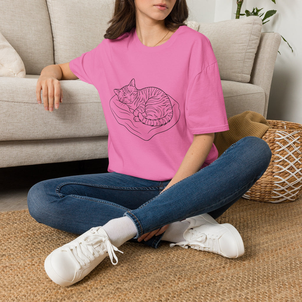 Line Art Cat Sleeping 2 T-Shirt