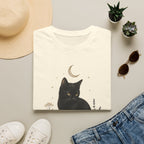 Black cat Moon Turned T-Shirt