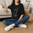 Cat Line Art White T-Shirt