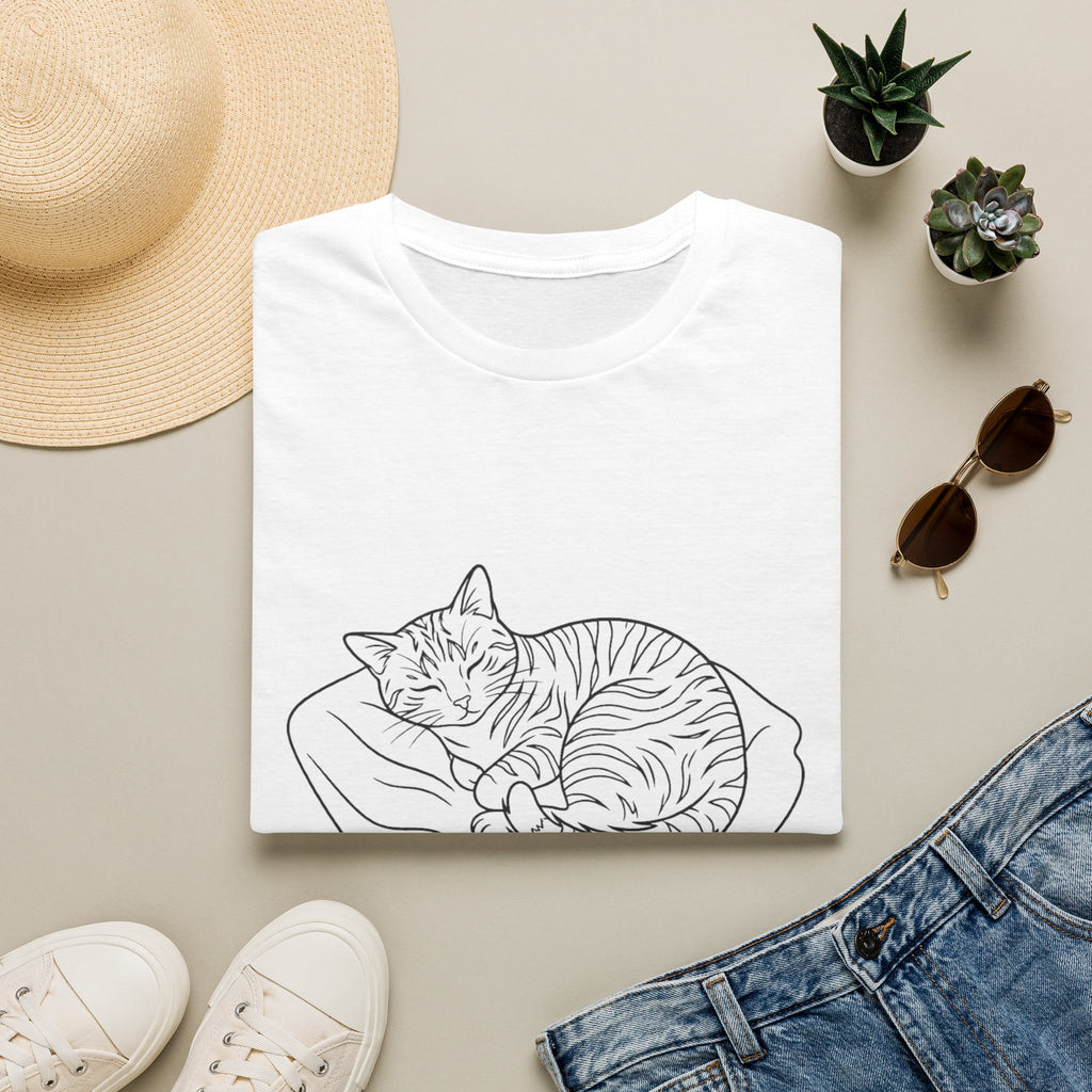 Line Art Cat Sleeping 2 T-Shirt