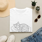 Line Art Cat Sleeping 2 T-Shirt
