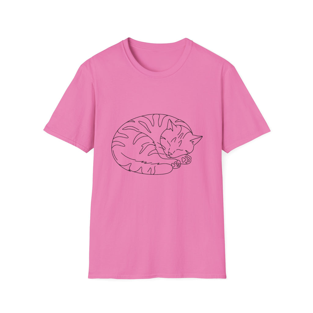 Cat Outline Black T-Shirt
