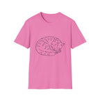 Cat Outline Black T-Shirt