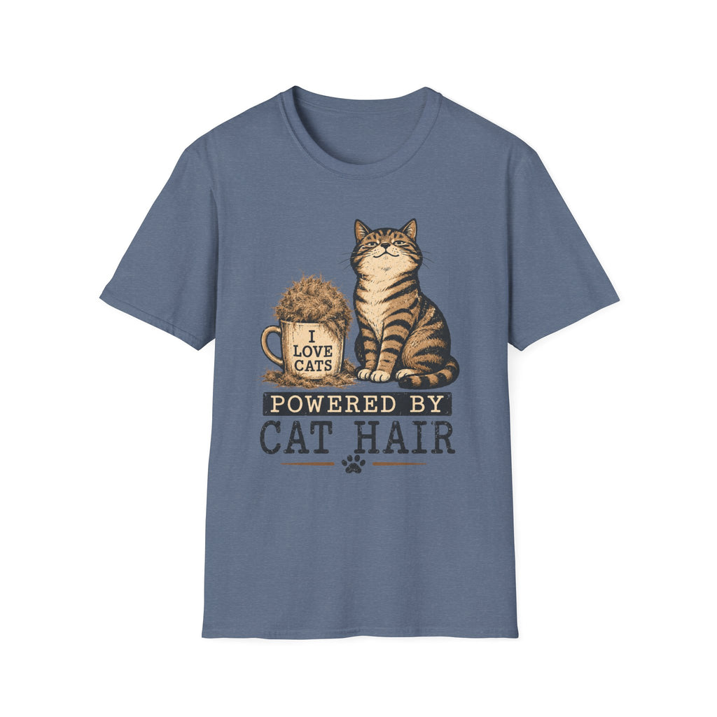 Powered By cat Hair-T-Shirt