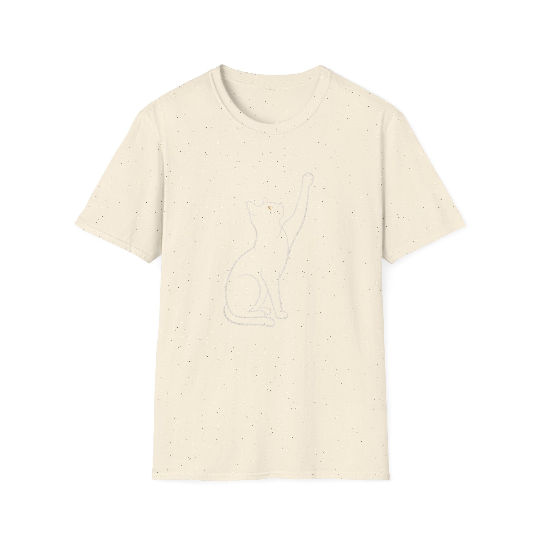 Cat Line Art White T-Shirt