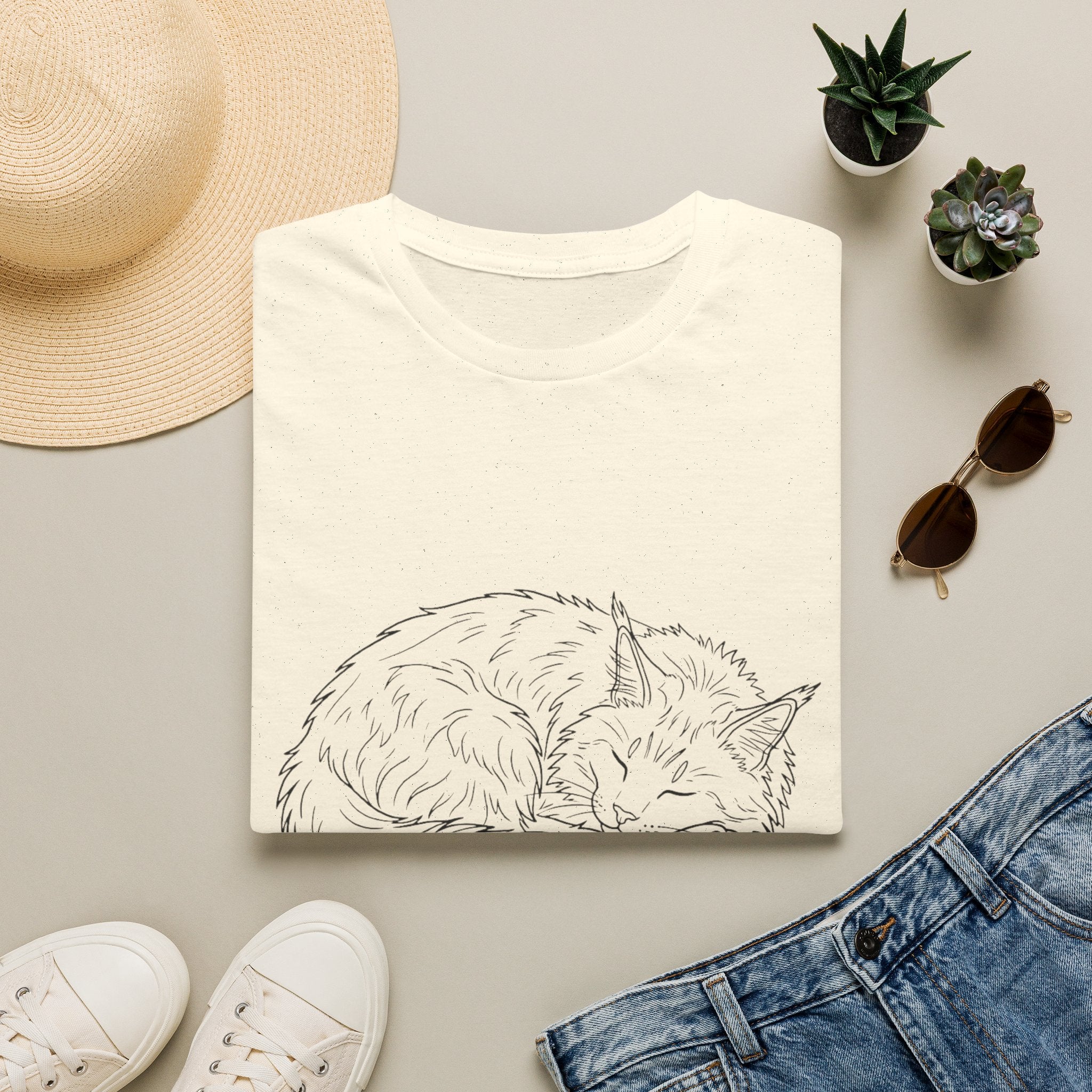Line Art Sleeping T-Shirt