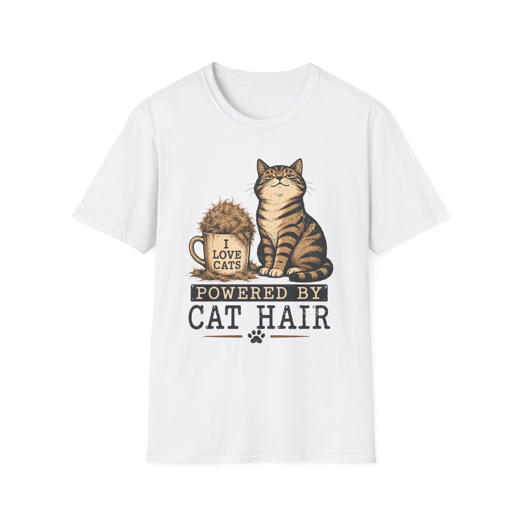 Powered By cat Hair-T-Shirt