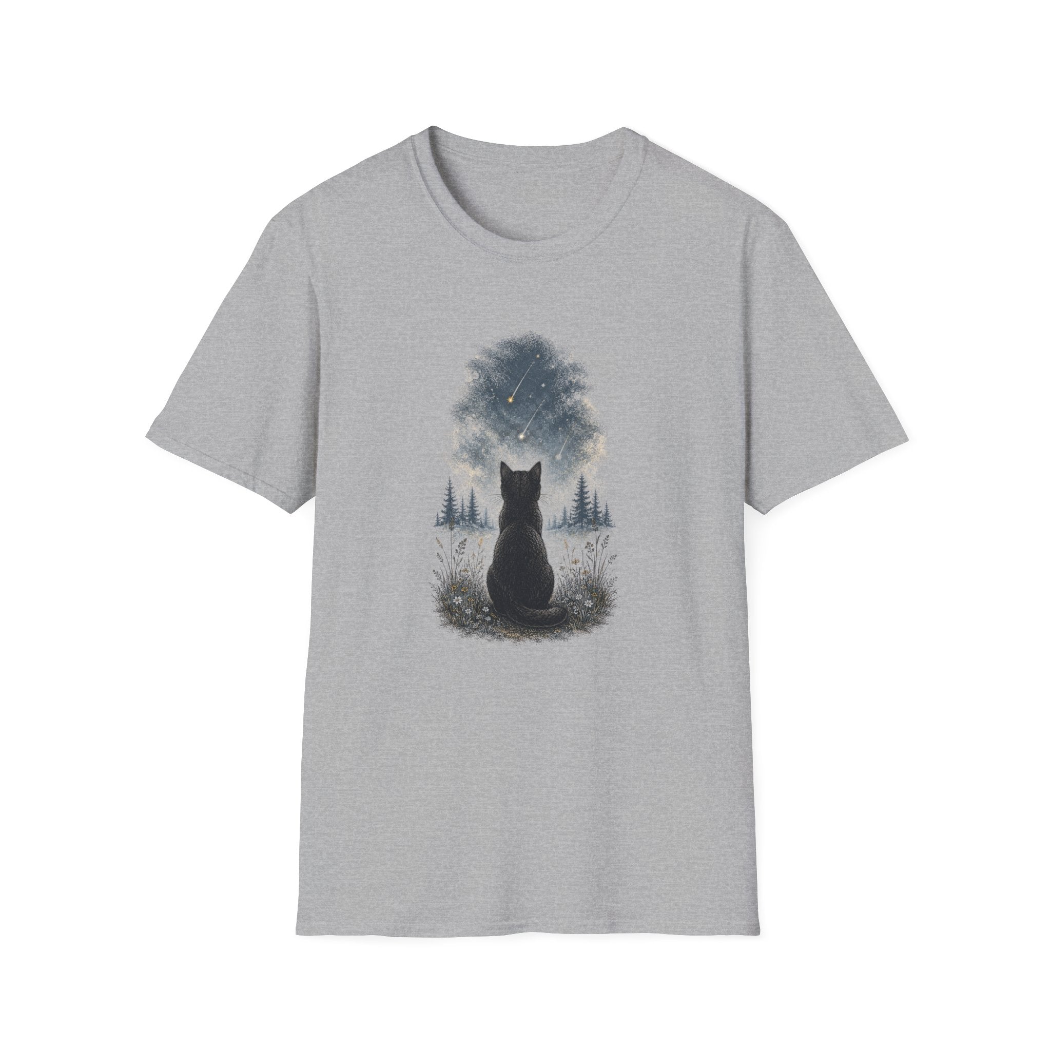 Cat watching Stars T-Shirt