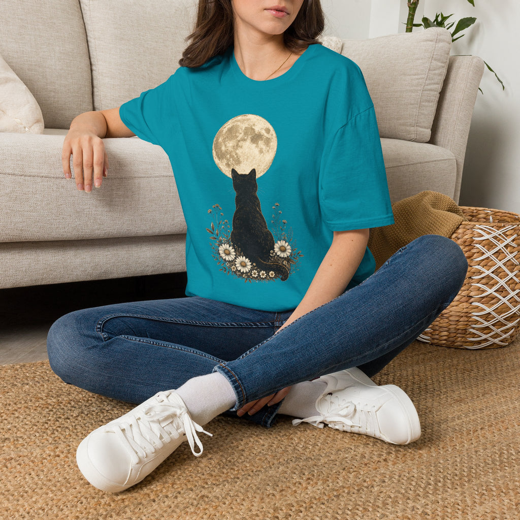 Black cat Moon T-Shirt