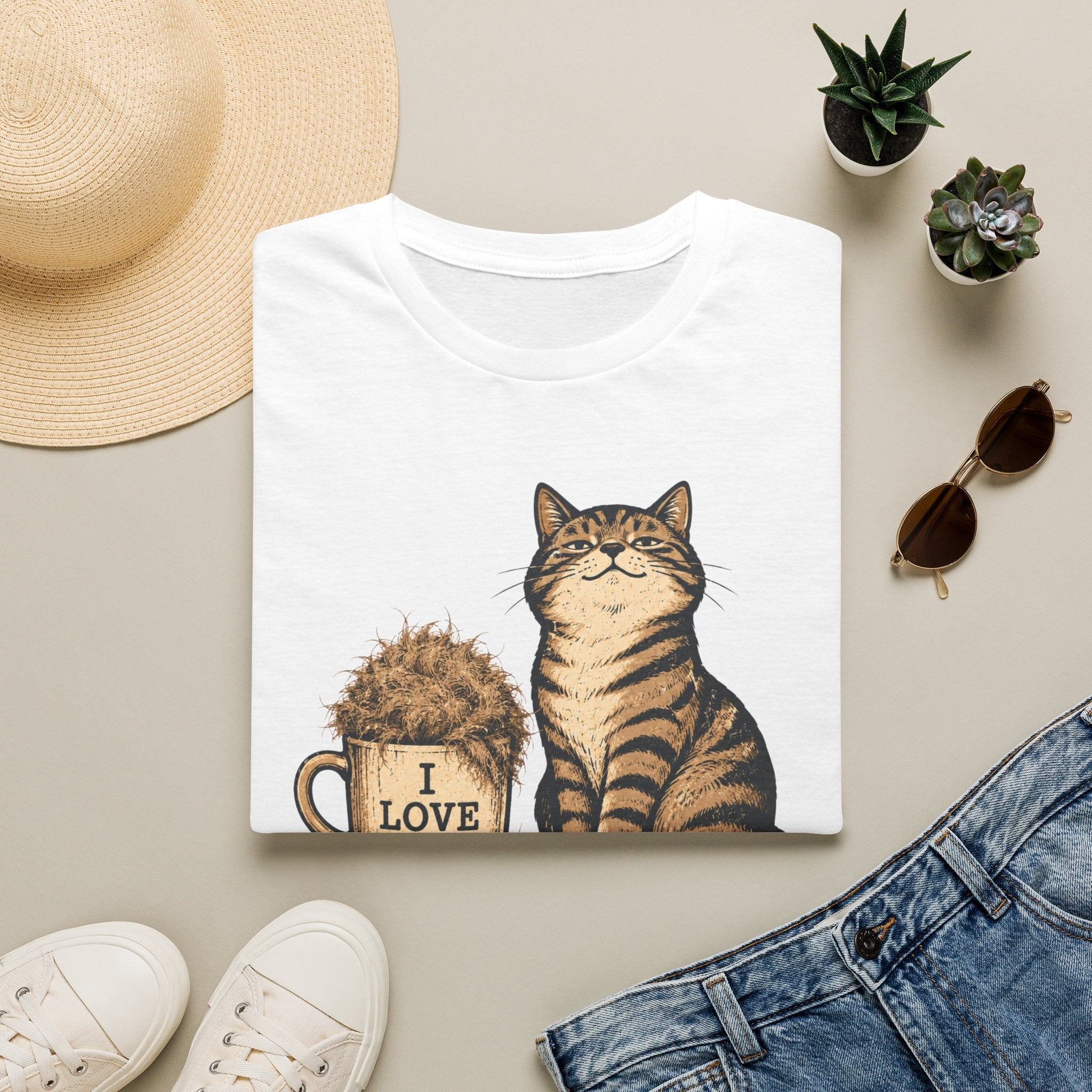 Powered By cat Hair-T-Shirt