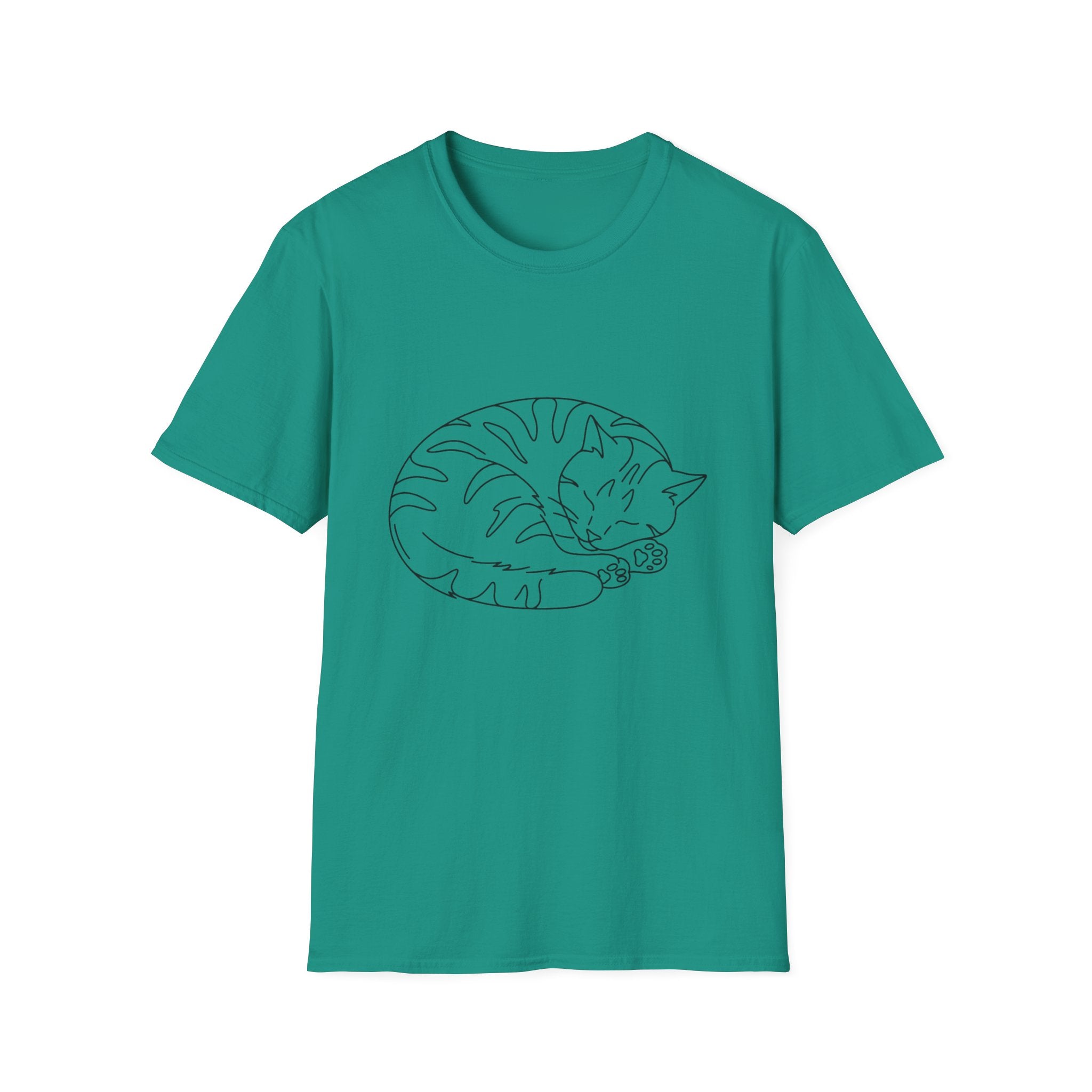 Cat Outline Black T-Shirt
