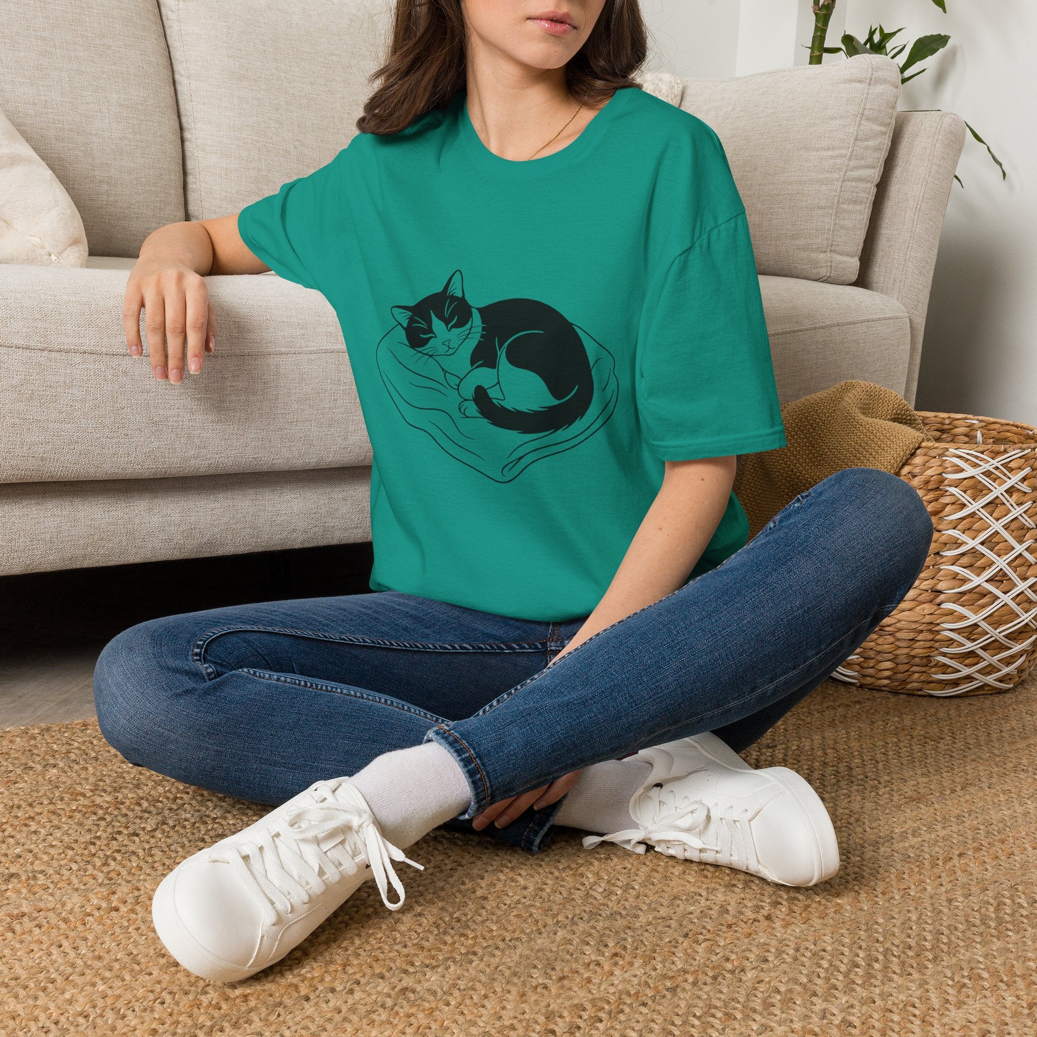 Line Art Tuxedo Sleeping T-Shirt