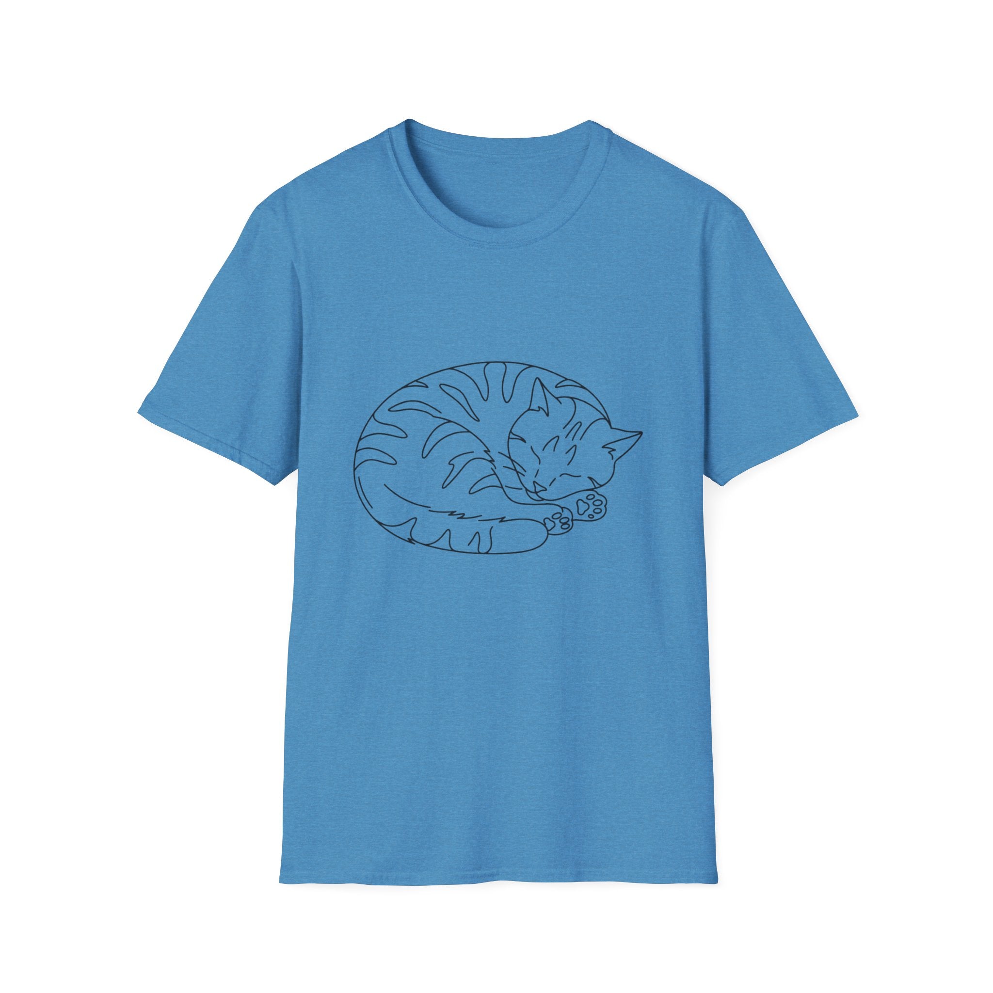 Cat Outline Black T-Shirt