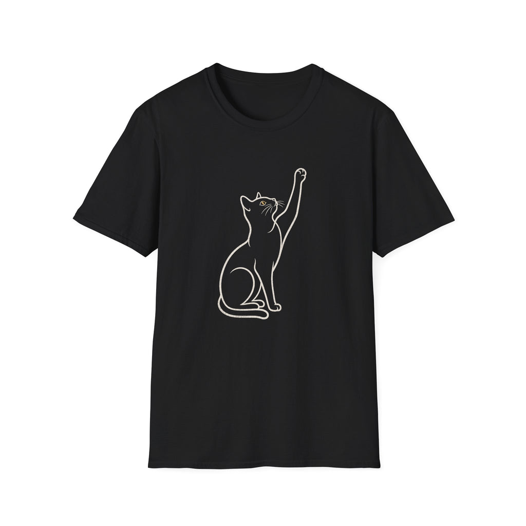Cat Line Art White T-Shirt