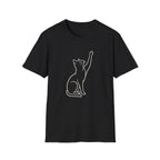 Cat Line Art White T-Shirt