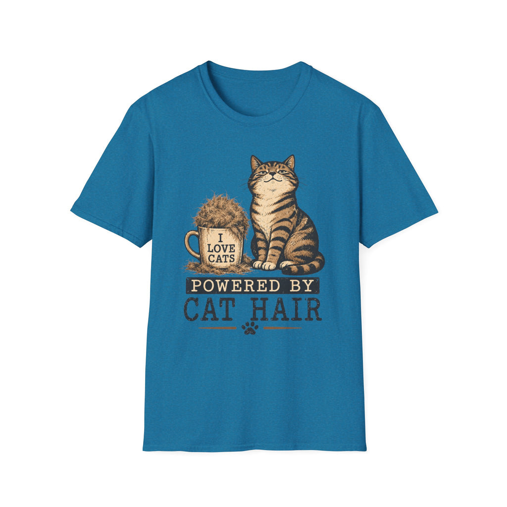 Powered By cat Hair-T-Shirt