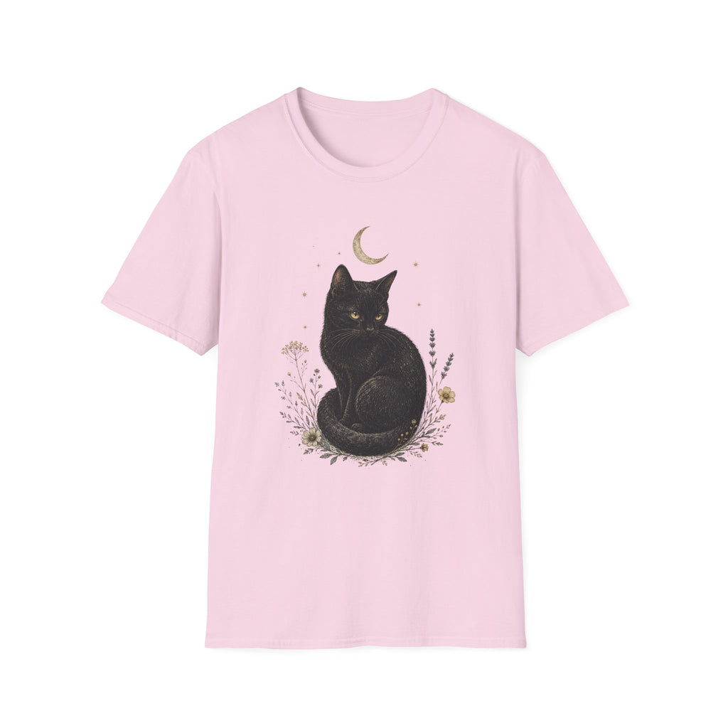 Black cat Moon Turned T-Shirt