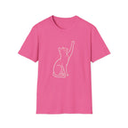Cat Line Art White T-Shirt