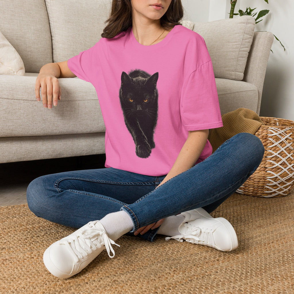 Black cat walking T-Shirt