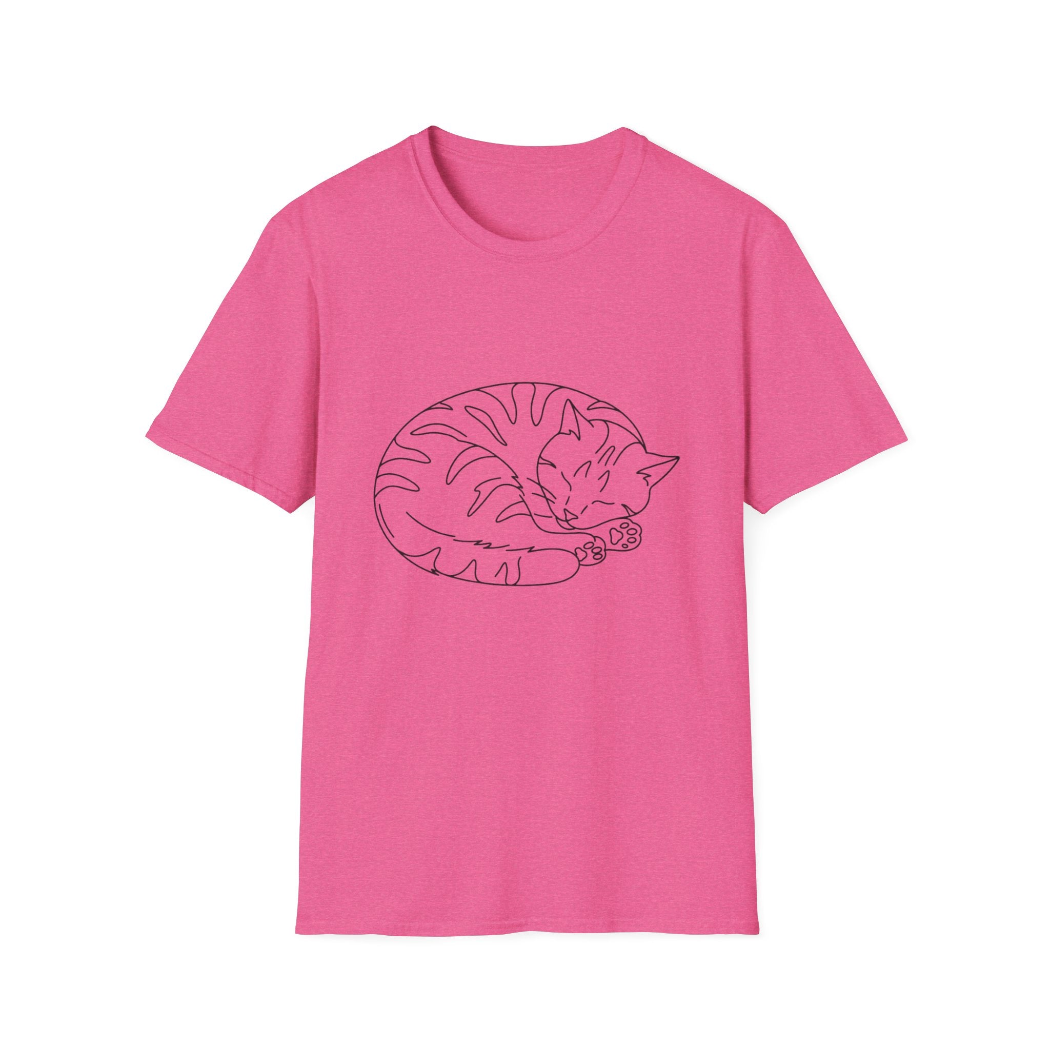 Cat Outline Black T-Shirt