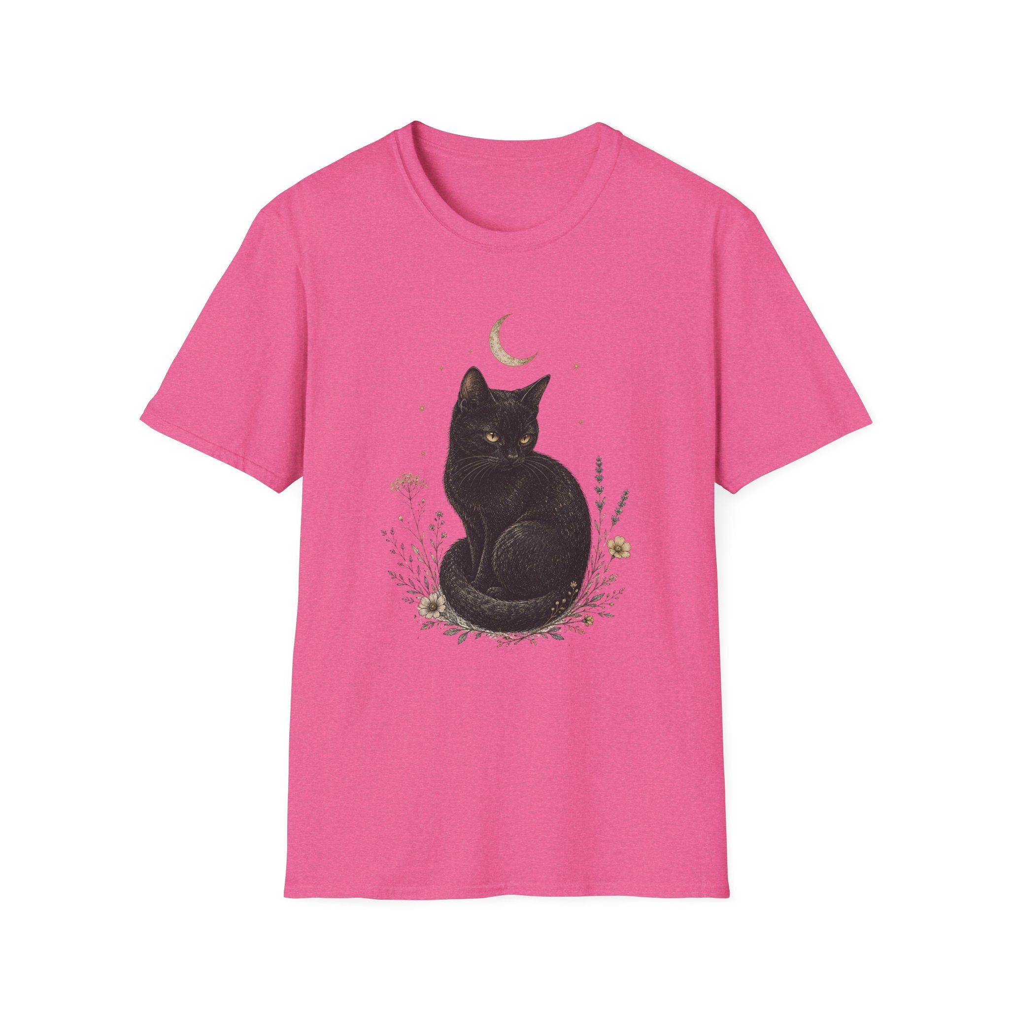 Black cat Moon Turned T-Shirt
