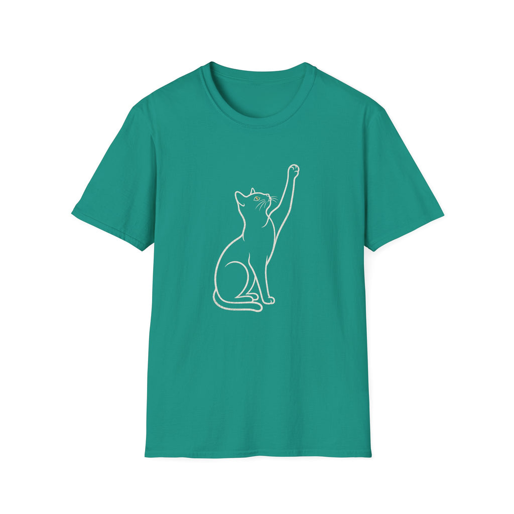 Cat Line Art White T-Shirt