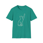 Cat Line Art White T-Shirt