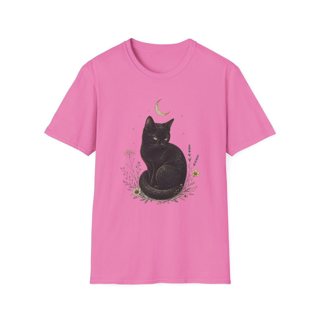 Black cat Moon Turned T-Shirt