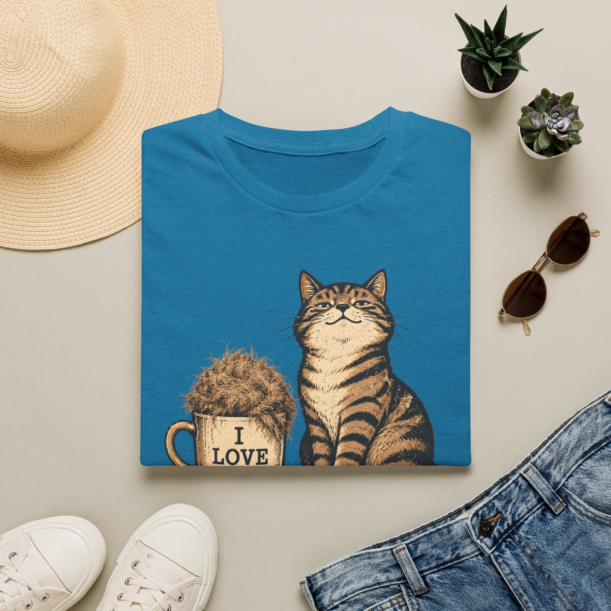 Powered By cat Hair-T-Shirt