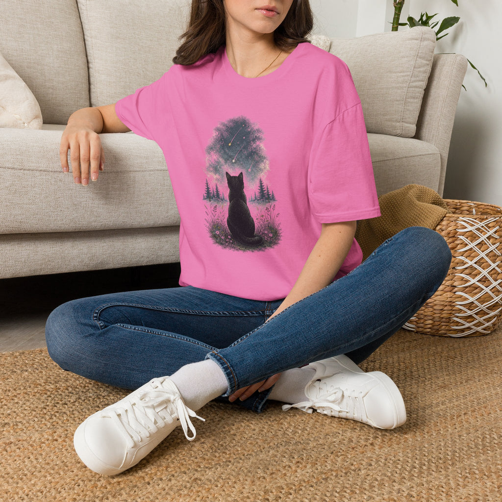 Cat watching Stars T-Shirt
